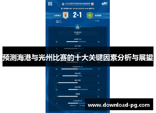 预测海港与光州比赛的十大关键因素分析与展望